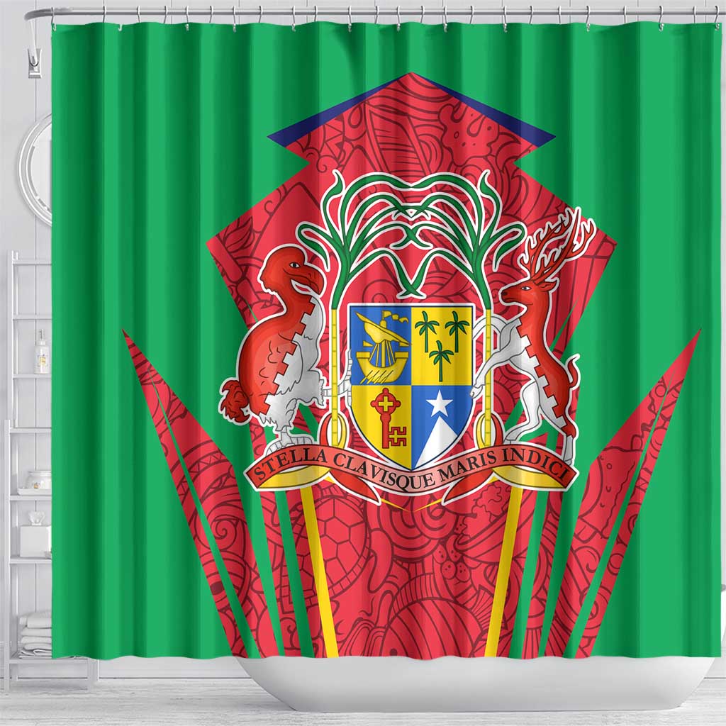 Mauritius Dodo Shower Curtain Flag Coat of Arms Traditional Patterns