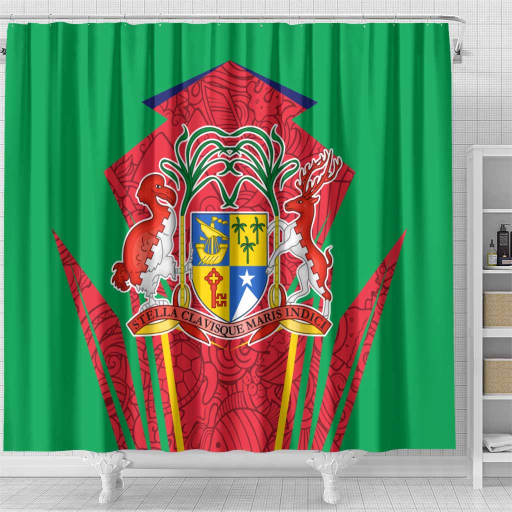 Mauritius Dodo Shower Curtain Flag Coat of Arms Traditional Patterns