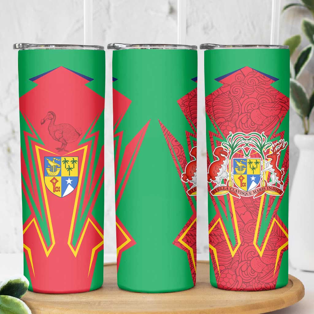 Mauritius Dodo Skinny Tumbler Flag Coat of Arms Traditional Patterns