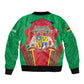 Mauritius Dodo Sleeve Zip Bomber Jacket Flag Coat of Arms Traditional Patterns