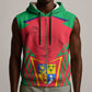 Mauritius Dodo Sleeveless Zip Hoodie Flag Coat of Arms Traditional Patterns - African Pride
