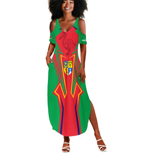 Mauritius Dodo Summer Maxi Dress Flag Coat of Arms Traditional Patterns