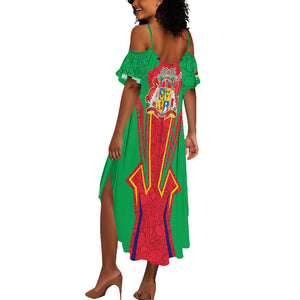Mauritius Dodo Summer Maxi Dress Flag Coat of Arms Traditional Patterns