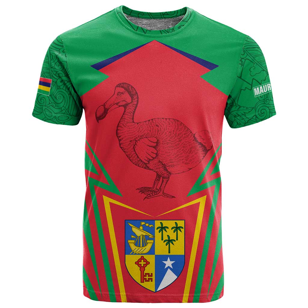 Mauritius Dodo T shirt Flag Coat of Arms Traditional Patterns