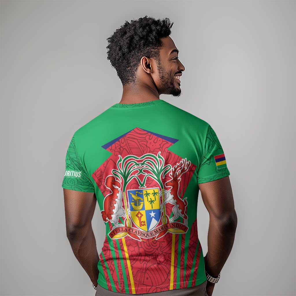 Mauritius Dodo T shirt Flag Coat of Arms Traditional Patterns