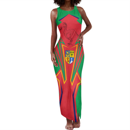Mauritius Dodo Tank Maxi Dress Flag Coat of Arms Traditional Patterns