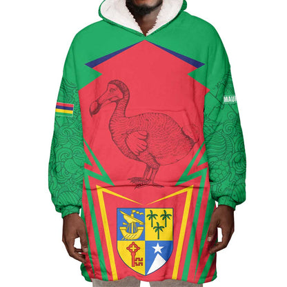 Mauritius Dodo Wearable Blanket Hoodie Flag Coat of Arms Traditional Patterns