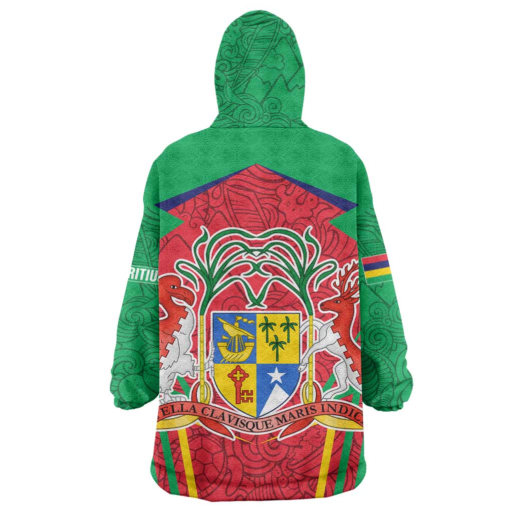 Mauritius Dodo Wearable Blanket Hoodie Flag Coat of Arms Traditional Patterns