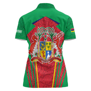Mauritius Dodo Women Polo Shirt Flag Coat of Arms Traditional Patterns