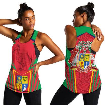 Mauritius Dodo Women Racerback Tank Flag Coat of Arms Traditional Patterns