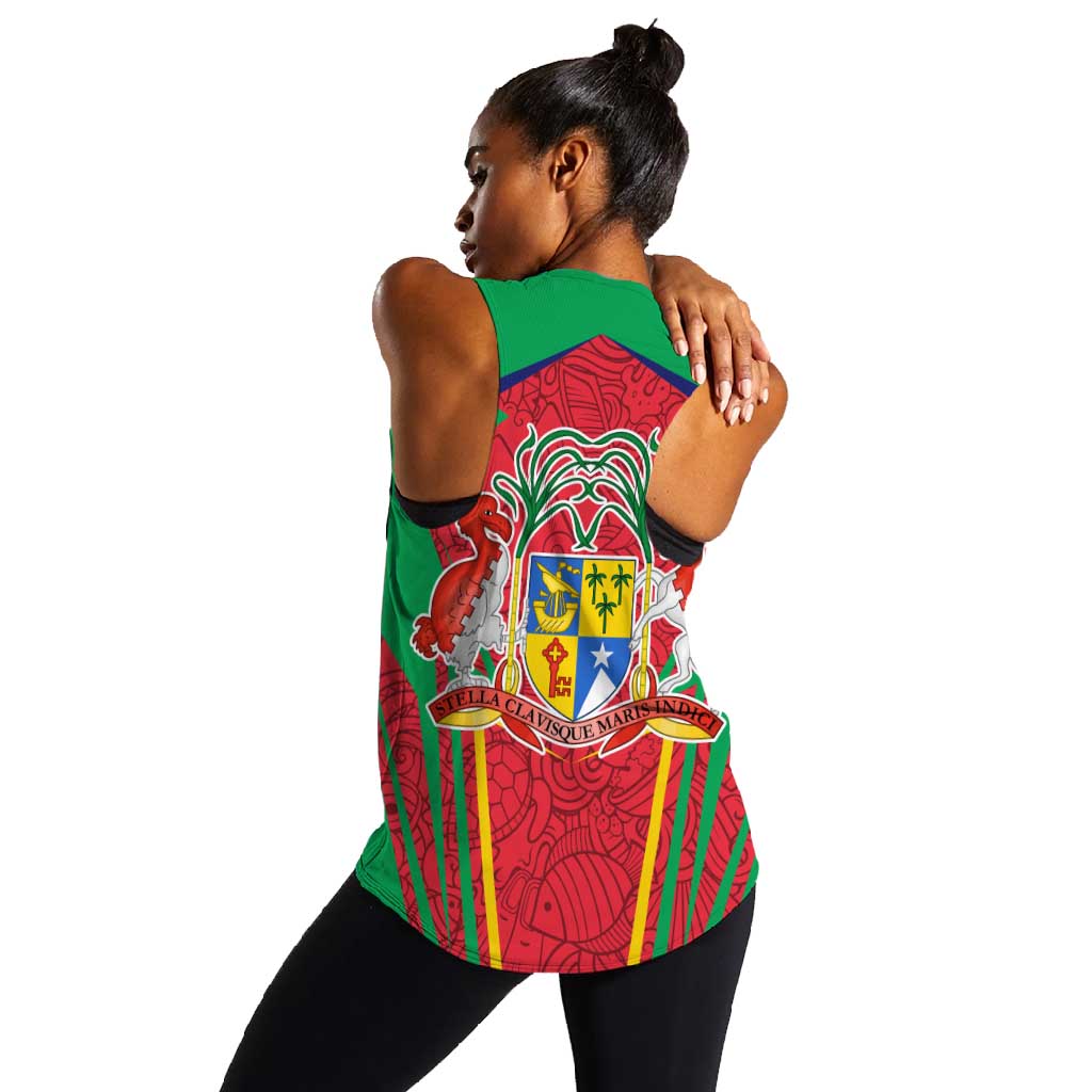 Mauritius Dodo Women Racerback Tank Flag Coat of Arms Traditional Patterns