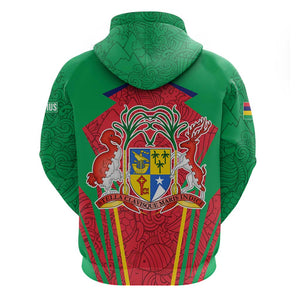 Mauritius Dodo Zip Hoodie Flag Coat of Arms Traditional Patterns