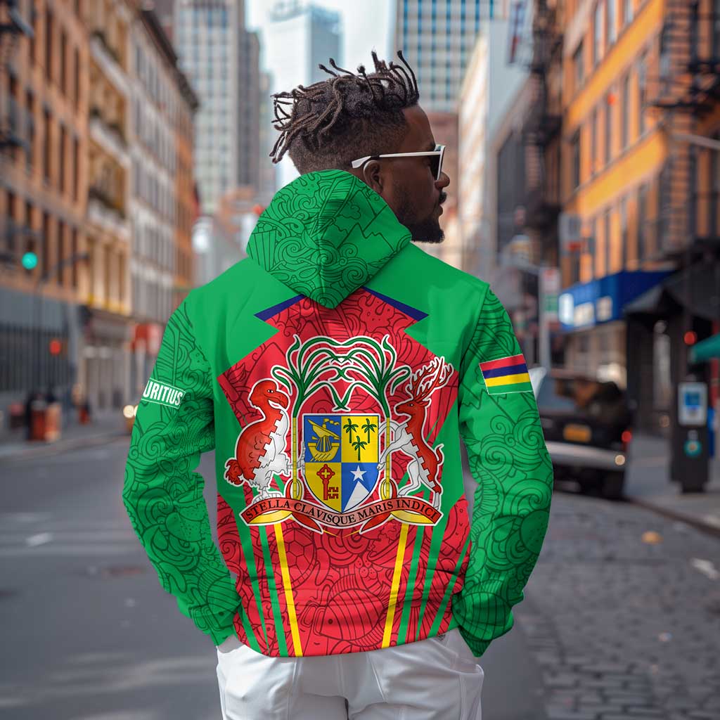 Mauritius Dodo Zip Hoodie Flag Coat of Arms Traditional Patterns