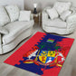 Afro Mauritius Area Rug Map Design with Flag Coat of Arms