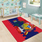 Afro Mauritius Area Rug Map Design with Flag Coat of Arms