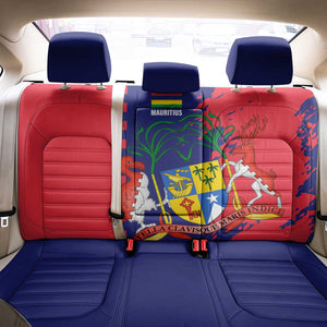 Afro Mauritius Back Car Seat Cover Map Design with Flag Coat of Arms