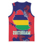 Afro Mauritius Basketball Jersey Map Design with Flag Coat of Arms - African Pride