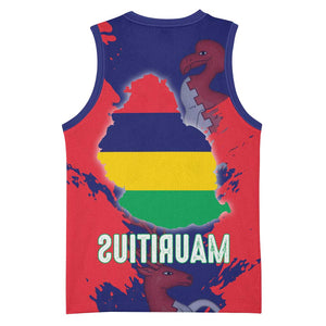 Afro Mauritius Basketball Jersey Map Design with Flag Coat of Arms - African Pride