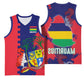 Afro Mauritius Basketball Jersey Map Design with Flag Coat of Arms - African Pride