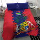 Afro Mauritius Bedding Set Map Design with Flag Coat of Arms