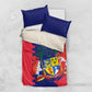 Afro Mauritius Bedding Set Map Design with Flag Coat of Arms