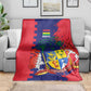 Afro Mauritius Blanket Map Design with Flag Coat of Arms