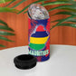 Afro Mauritius 4 in 1 Can Cooler Tumbler Map Design with Flag Coat of Arms