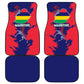Afro Mauritius Car Mats Map Design with Flag Coat of Arms