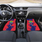 Afro Mauritius Car Mats Map Design with Flag Coat of Arms