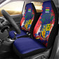 Afro Mauritius Car Seat Cover Map Design with Flag Coat of Arms