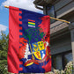 Afro Mauritius Garden Flag Map Design with Flag Coat of Arms
