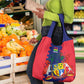 Afro Mauritius Grocery Bag Map Design with Flag Coat of Arms