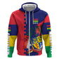 Afro Mauritius Hoodie Map Design with Flag Coat of Arms