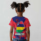Afro Mauritius Kid T shirt Map Design with Flag Coat of Arms