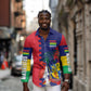 Afro Mauritius Long Sleeve Button Shirt Map Design with Flag Coat of Arms