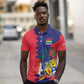Afro Mauritius Polo Shirt Map Design with Flag Coat of Arms