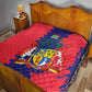 Afro Mauritius Quilt Map Design with Flag Coat of Arms