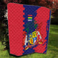 Afro Mauritius Quilt Map Design with Flag Coat of Arms