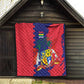 Afro Mauritius Quilt Map Design with Flag Coat of Arms