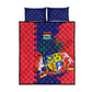 Afro Mauritius Quilt Bed Set Map Design with Flag Coat of Arms