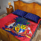 Afro Mauritius Quilt Bed Set Map Design with Flag Coat of Arms