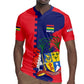 Afro Mauritius Rugby Jersey Map Design with Flag Coat of Arms