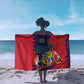 Afro Mauritius Sarong Map Design with Flag Coat of Arms