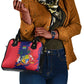 Afro Mauritius Shoulder Handbag Map Design with Flag Coat of Arms