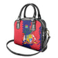 Afro Mauritius Shoulder Handbag Map Design with Flag Coat of Arms