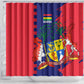 Afro Mauritius Shower Curtain Map Design with Flag Coat of Arms