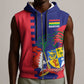 Afro Mauritius Sleeveless Zip Hoodie Map Design with Flag Coat of Arms - African Pride