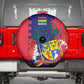 Afro Mauritius Spare Tire Cover Map Design with Flag Coat of Arms