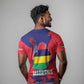 Afro Mauritius T shirt Map Design with Flag Coat of Arms