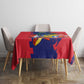 Afro Mauritius Tablecloth Map Design with Flag Coat of Arms